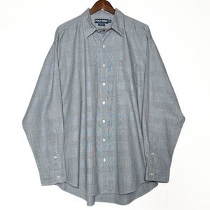 Polo Golf Mens Black White Plaid Long Sleeve Casual Work Buttondown Shirt